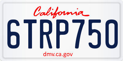 CA license plate 6TRP750