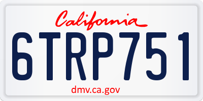 CA license plate 6TRP751