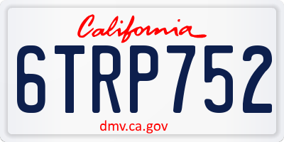 CA license plate 6TRP752