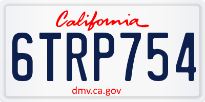 CA license plate 6TRP754