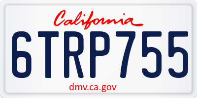 CA license plate 6TRP755