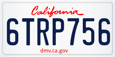 CA license plate 6TRP756