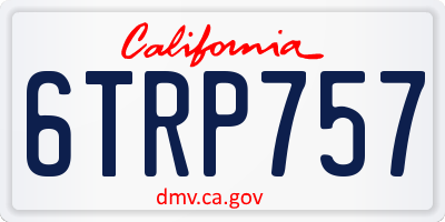 CA license plate 6TRP757