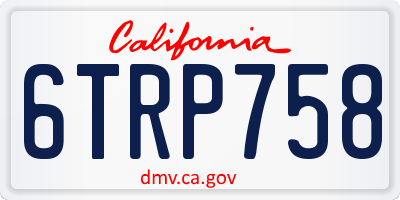 CA license plate 6TRP758