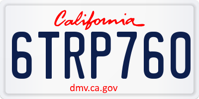CA license plate 6TRP760