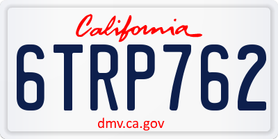 CA license plate 6TRP762