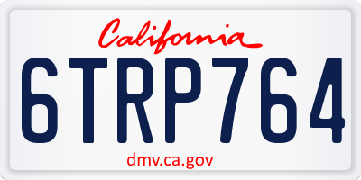 CA license plate 6TRP764