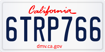CA license plate 6TRP766