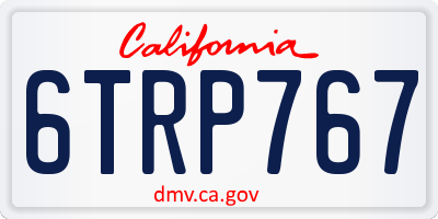 CA license plate 6TRP767