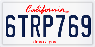 CA license plate 6TRP769