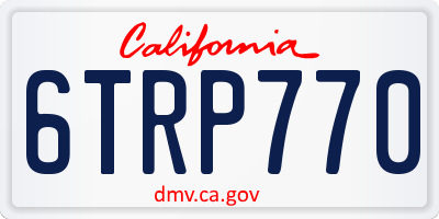 CA license plate 6TRP770