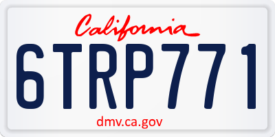 CA license plate 6TRP771