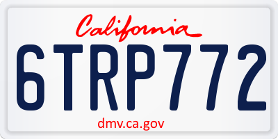CA license plate 6TRP772