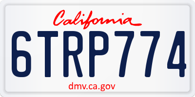 CA license plate 6TRP774