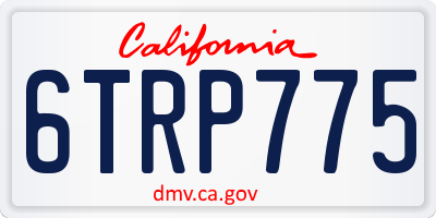 CA license plate 6TRP775