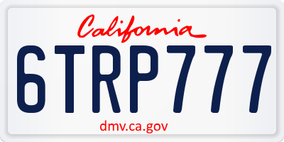 CA license plate 6TRP777