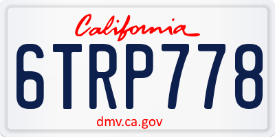 CA license plate 6TRP778