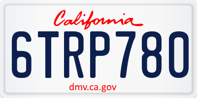 CA license plate 6TRP780