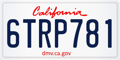 CA license plate 6TRP781