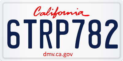 CA license plate 6TRP782