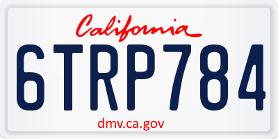 CA license plate 6TRP784