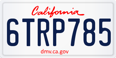 CA license plate 6TRP785