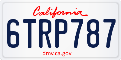 CA license plate 6TRP787