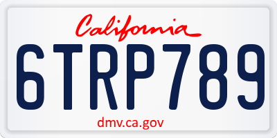 CA license plate 6TRP789