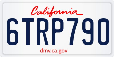 CA license plate 6TRP790