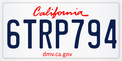CA license plate 6TRP794