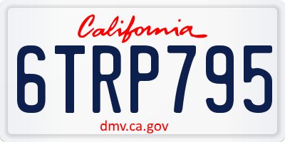 CA license plate 6TRP795