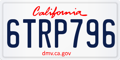 CA license plate 6TRP796