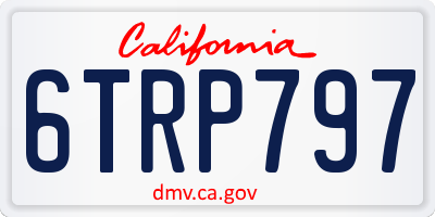 CA license plate 6TRP797