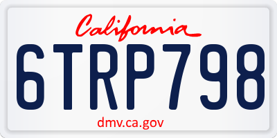 CA license plate 6TRP798