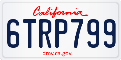 CA license plate 6TRP799