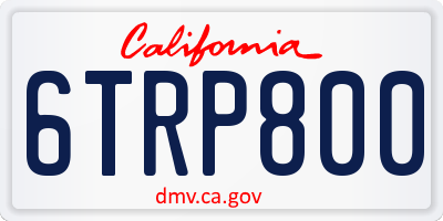 CA license plate 6TRP800