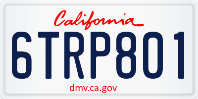CA license plate 6TRP801