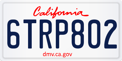 CA license plate 6TRP802