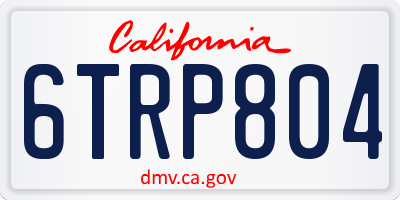CA license plate 6TRP804