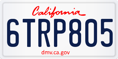 CA license plate 6TRP805