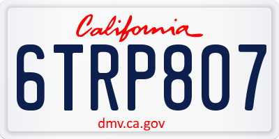 CA license plate 6TRP807