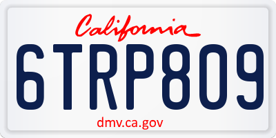 CA license plate 6TRP809