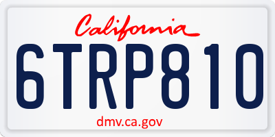 CA license plate 6TRP810
