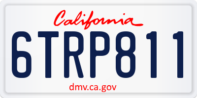 CA license plate 6TRP811