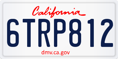 CA license plate 6TRP812