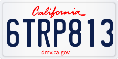 CA license plate 6TRP813