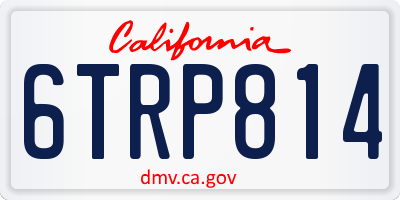 CA license plate 6TRP814