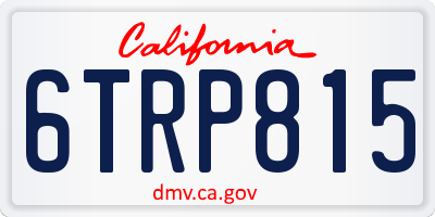 CA license plate 6TRP815