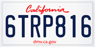 CA license plate 6TRP816