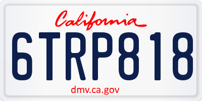 CA license plate 6TRP818